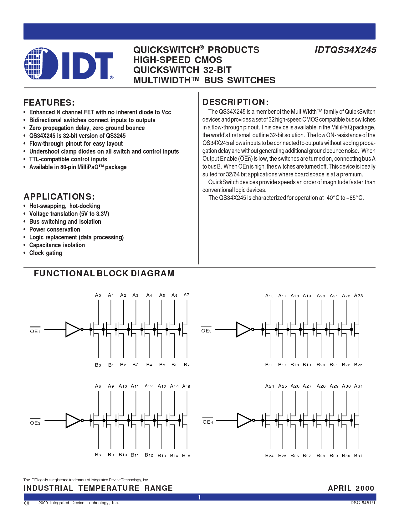 IDTQS34X245Q3,Pdf,升压模块, 降压模块, DC-DC - 集成电路资料查询网