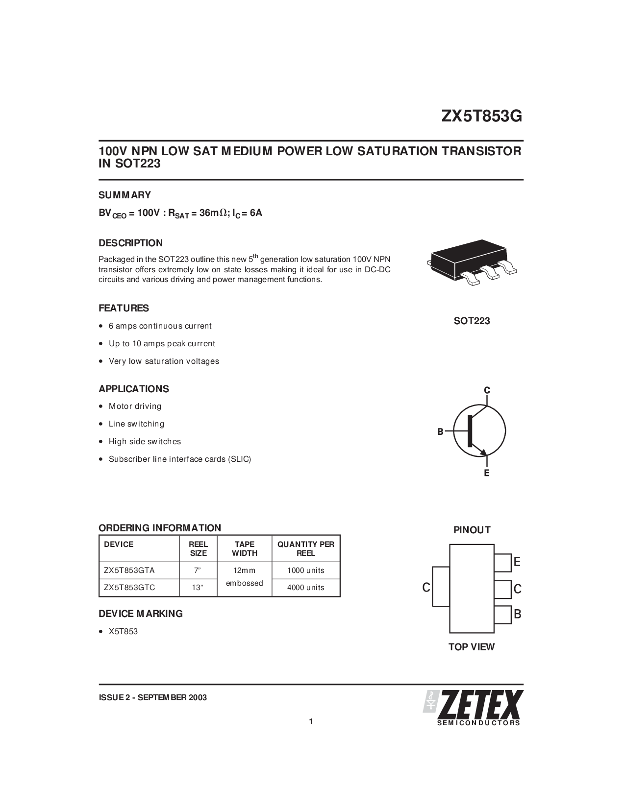 ZX5T853GTC_集成电路资料查询网