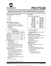 浏览型号PIC17LC42A-33I/JW的Datasheet PDF文件第1页