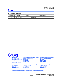 浏览型号W941232AD的Datasheet PDF文件第29页