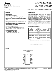 浏览型号CD74ACT139E的Datasheet PDF文件第1页