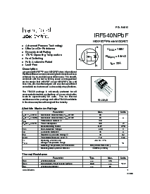 浏览型号IRF540NPBF的Datasheet PDF文件第1页