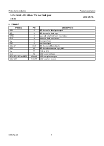 浏览型号PCF8576的Datasheet PDF文件第5页