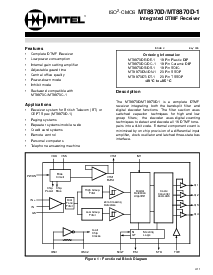 浏览型号MT8870DS的Datasheet PDF文件第1页