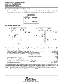 浏览型号SN74ABT162245DLR的Datasheet PDF文件第2页