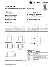 浏览型号CAT24C21的Datasheet PDF文件第1页