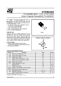 浏览型号STW8NC80Z的Datasheet PDF文件第1页