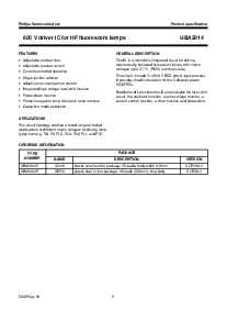 浏览型号UBA2014T的Datasheet PDF文件第2页