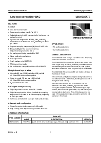 浏览型号UDA1330ATS的Datasheet PDF文件第2页