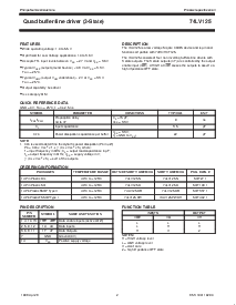 浏览型号74LV125PWDH的Datasheet PDF文件第2页