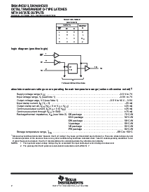 浏览型号SN74AHC573DWRE4的Datasheet PDF文件第2页