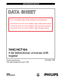 浏览型号74HC194的Datasheet PDF文件第1页