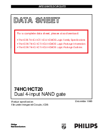浏览型号74HC20D的Datasheet PDF文件第1页