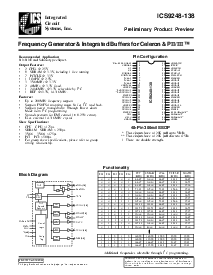 浏览型号ICS9248-138的Datasheet PDF文件第1页