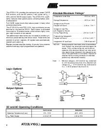 浏览型号AT22LV10L-25JC的Datasheet PDF文件第2页
