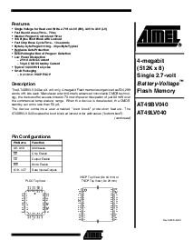 浏览型号AT49LV040-90JC的Datasheet PDF文件第1页